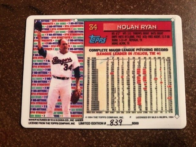 1993/94 Nolan Ryan R&N China 