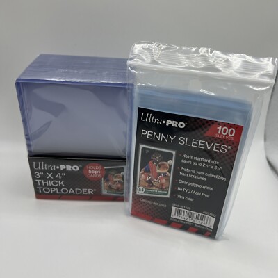 Ultra Pro 3X4 Thick 55pt Toploaders 1 Pack of 25 toploaders AND 100 Sleeves