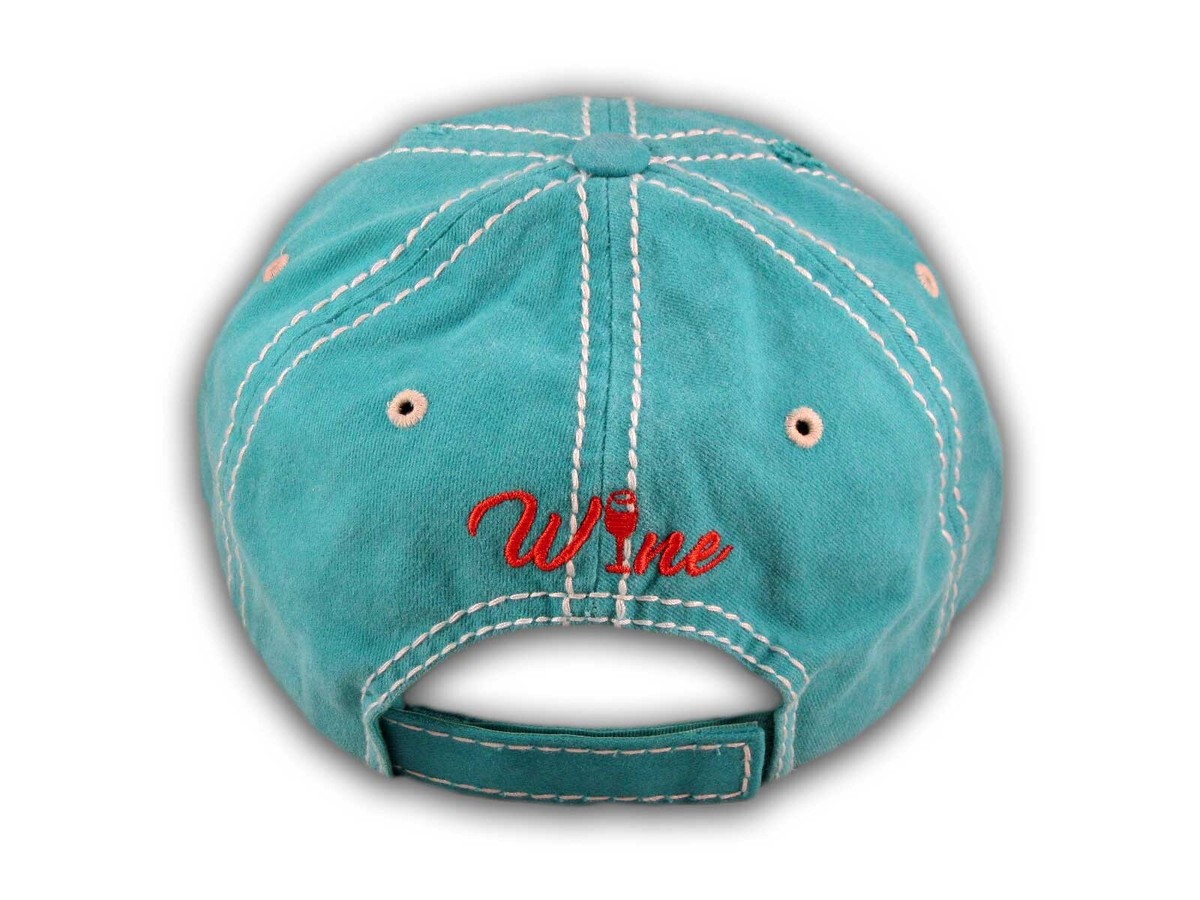 Turquoise Red Wine and Blue Washed and Distressed Baseball  display picture 1