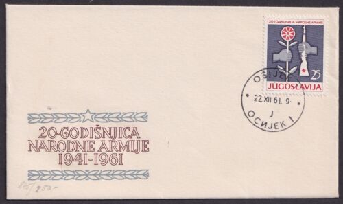 Jugoslawien-1961 (Mi.971) Jahrestag der jugoslawischen Armee, FDC (Osijek) - Bild 1 von 1