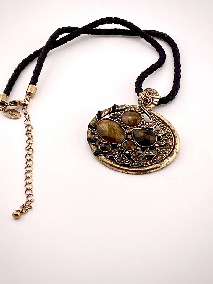 Lia Sophia  Pendent Amber Leather Cord  18 In.  AB-2 - Image 2 of 4