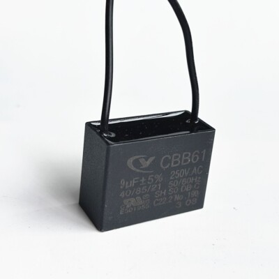 CBB61 9mfd 9uF 250V VAC 50/60Hz Epoxy Resin Sealed Ceiling Fan Capacitor
