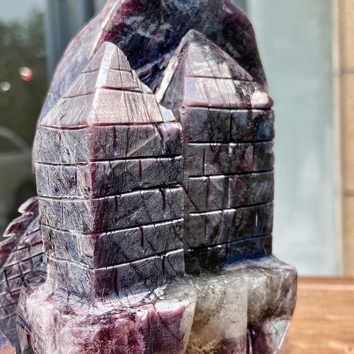 3.3LB Collection grade natural purple lithium mica crystal hand carved - 第 14/17 張圖片