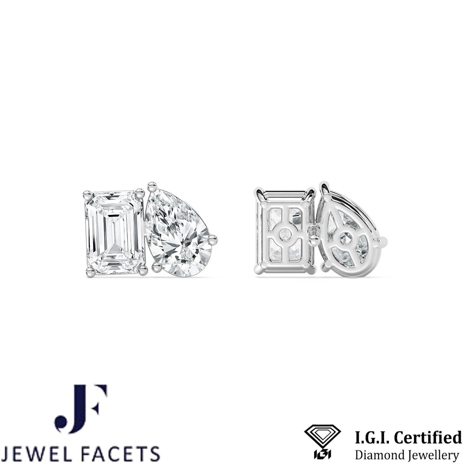 IGI Certified 2.50ct Lab Grown Diamond Stud Earrings in 14k White Gold VVS-VS image-4