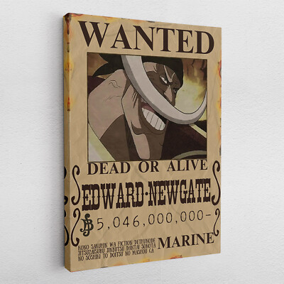 Leinwandbild Poster Acryl Glas Whitebeard Newgate Steckbrief One Piece Anime