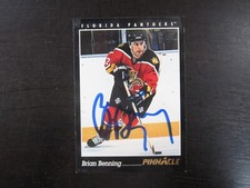 1993-94 Pinnacle # 341 Brian Benning Autograph Signed Auto Card (M2) Panthers