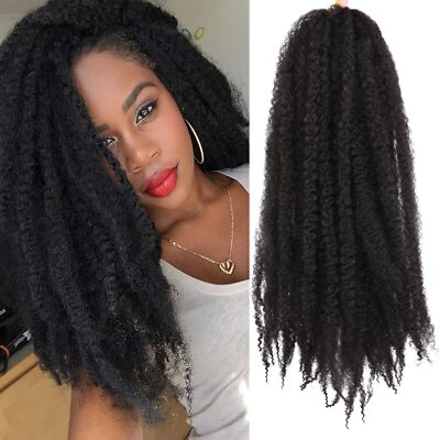 18'' Marley Braiding Crochet Hair Afro Kinky Curly Marley Hair For Twists Braids