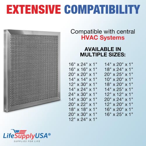 LifeSupplyUSA (16x16x1) Aluminum Electrostatic Air Filter Replacement Washable - Picture 2 of 5