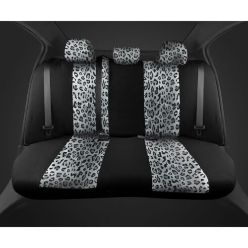 Gray Leopard Print Car Seat Covers for Women Full Set Cute Car Accessories - Picture 5 of 6