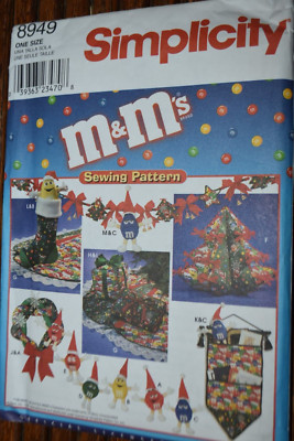 Simplicity 8949 Pattern M & M's Guys Chtistmas Decor Uncut Hard to find
