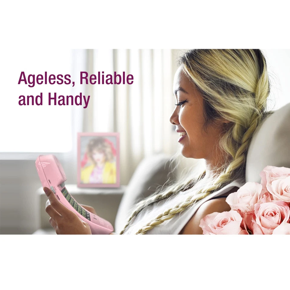 Pink Corded Trimline Princess Phone Easy Wall Mount Speed Dial Last Number Re... - Image 3 of 4