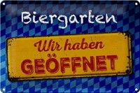 Blechschild Bayern 30X20 Cm Biergarten Wir Haben GeöFfnet Deko Schild Tin Sign