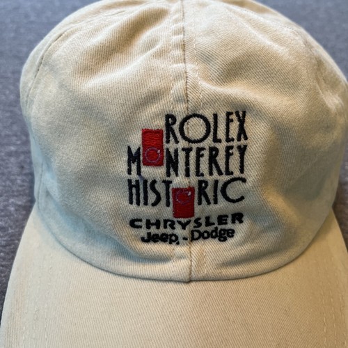 Rolex Monterey Historic Participant Beige Strapback Hat 2001 Participant Rare - Picture 2 of 11