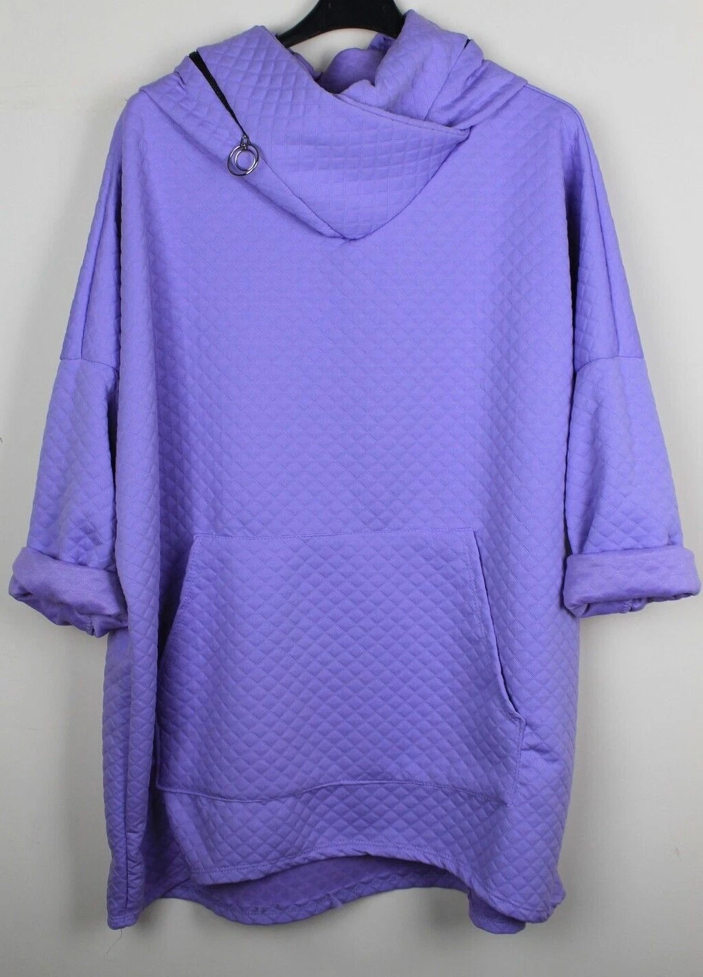 OFF WHITE Nuovo Top Cappuccio Donna Primavera 2023 Italiano Casual Trapuntato Luce Cerniera Quirda