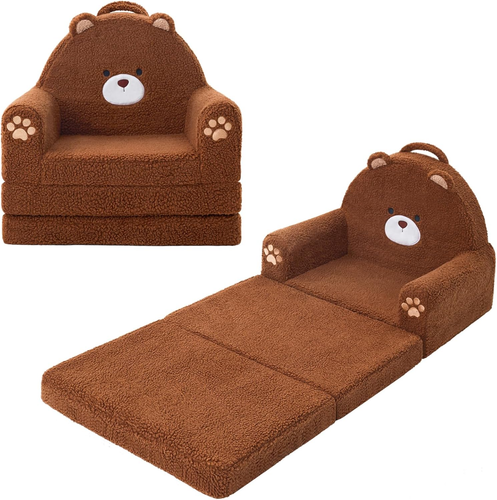 Foldable Bear Chair Kids Couch Sofa Recliner For Toddler Girls Boys Playroom - 第 1/11 張圖片
