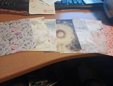 7X SHEETS NOSTALGIC/VINTAGE FOR SCRAPBOOKING/JOURNALS  +/- 13X9 CM (VIN894)