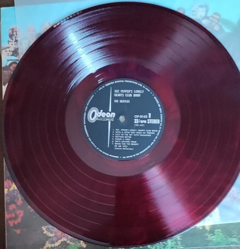 Original 1967 VG++ "TOSHIBA RED WAX" Japanese "THE BEATLES SGT. PEPPERS" "ODEON" - Picture 11 of 12