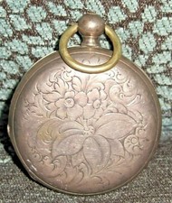 Vintage Covered Key Wind Key Set Silver Pocket Watch C 1830 - 1890/ Size 56 mm