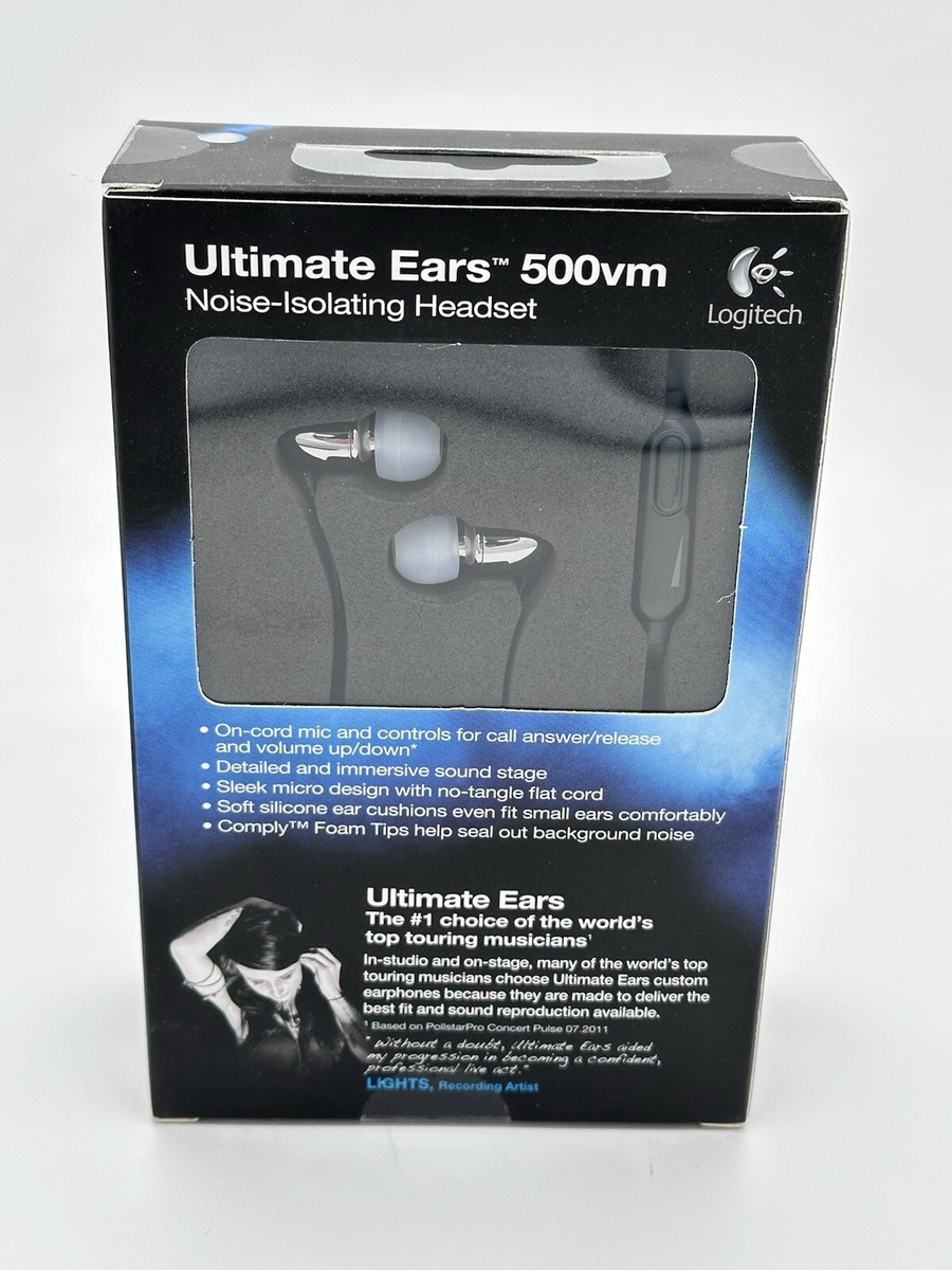 New in Box Logitech Ultimate Ears 500 vm Noise Isolating Headset