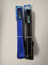 Max & Neo Nylon Reflective Leash 6ftx1" CHOOSE Black/Blue