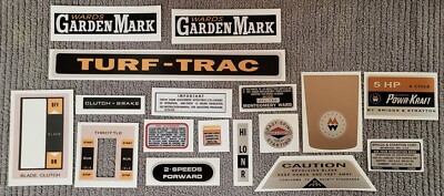 Vintage MONTGOMERY WARD  GARDEN MARK GARDEN TRACTOR - ZYJ-78A Decal Set   Re-Pop