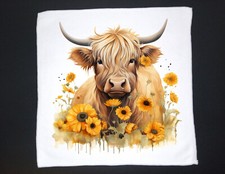 Highland Cow Dish Towel, 12x12, FREE ship, hand, tea towel, bath, choice, Fall