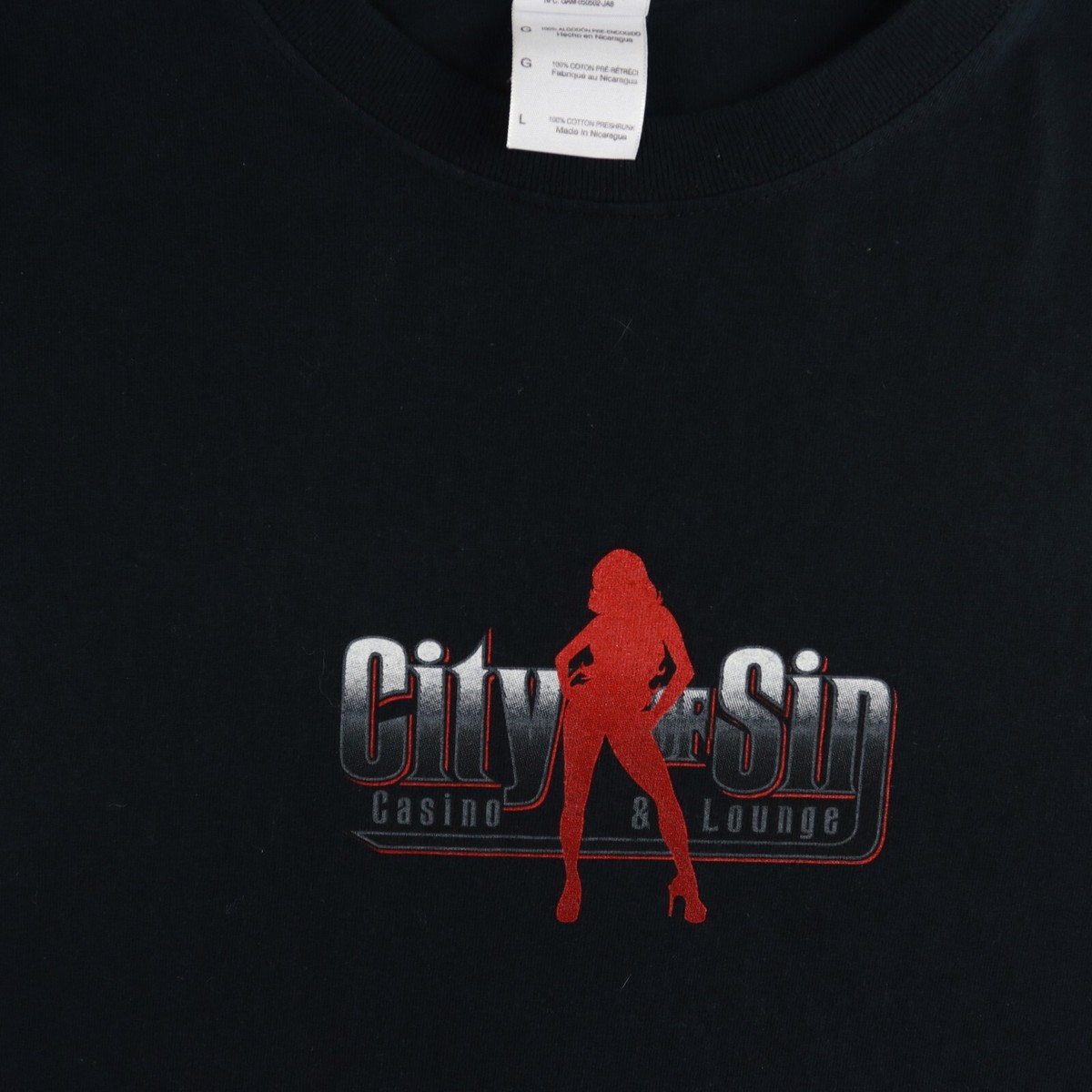 City of Sin Casino & Lounge Adult Size Shirt in Black Las Vegas 
