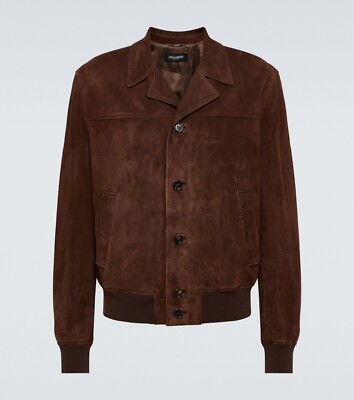 Brown Leather Jacket Men Pure Suede Flight/Bomber Size S M L XL XXL Custom Made