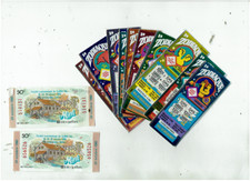 Loto Québec vintage 1980-81 lotterie/lottery tickets, 12 Zodiaque & 2 Mini-Lotos