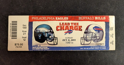 Buffalo Bills 10/9/2011 Season ticket stub vs Philadelphia Eagles | eBay