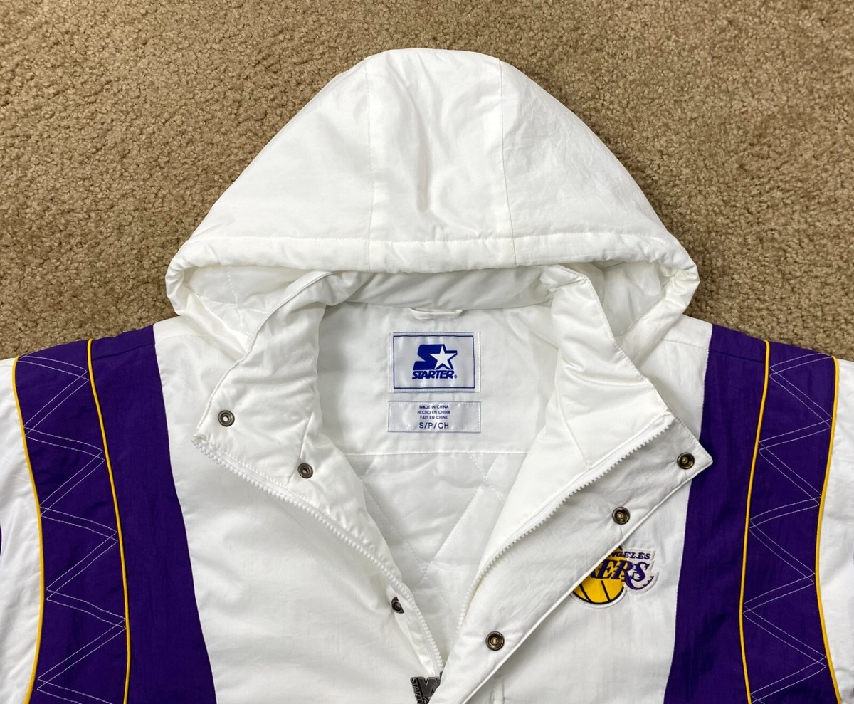 LOS ANGELES LAKERS Starter Hooded Half Zip Pullover Jacket L XL 2X