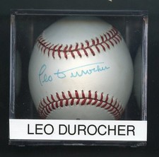 LEO DUROCHER AUTO SIGNATURE BASEBALL w/ JSA CERTIFICATION