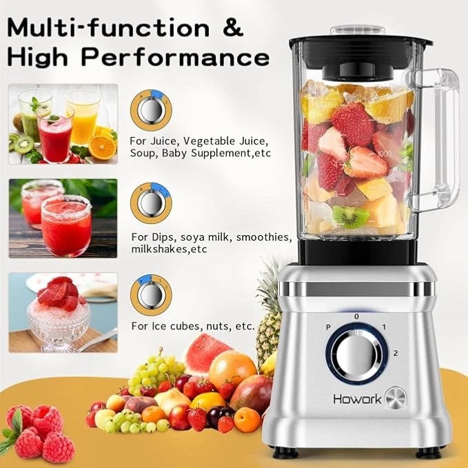 Standmixer Hochleistungsmixer 1200W Mixer Smoothie Maker 1.6L Standmixer Glas - Bild 3 von 4