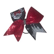 Sparkling Disney Castle Minnie Mouse Red and Black Kids Bow Cheer