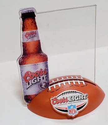 Coors Light Beer NFL Game Night Table Tent Bar Menu Display Stand
