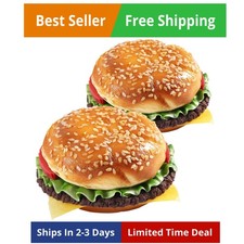 Artificial Hamburger Round 2 Pack Realistic Fake Food for Display Faux Burger...