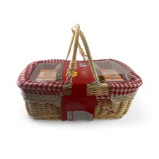 Lightweight Picnic Basket with Natural Willow Design - SUPER CUTE  High Quality