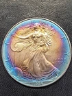 1996 American Silver Eagle ASE Key Date Rainbow Toned Monster Double Sided Color