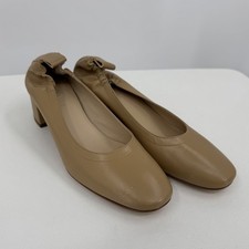 Everlane Italian Leather Day Heel Light Taupe 7 Women's Elastic Back Comfort