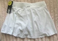 Prince Girls Tennis Skirt Skort Medium 10-12 White Flounce Built-In Pocket NWT