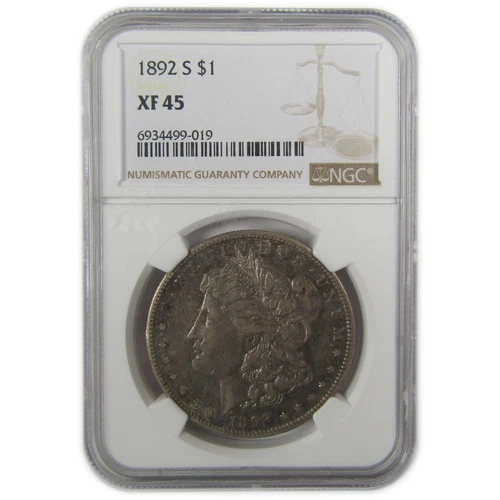 1892 S Morgan Dollar XF 45 NGC Silver $1 Coin SKU:I19677