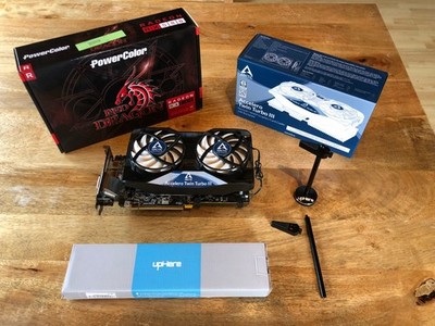 PowerColor RX 580 8GB Red Dragon V2 OC + ARCTIC Twin Turbo III + GPU Halter
