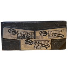 Vintage Letterpress Printing Block Cut Stamp Copper Wood Golden Ace Pasta Ads