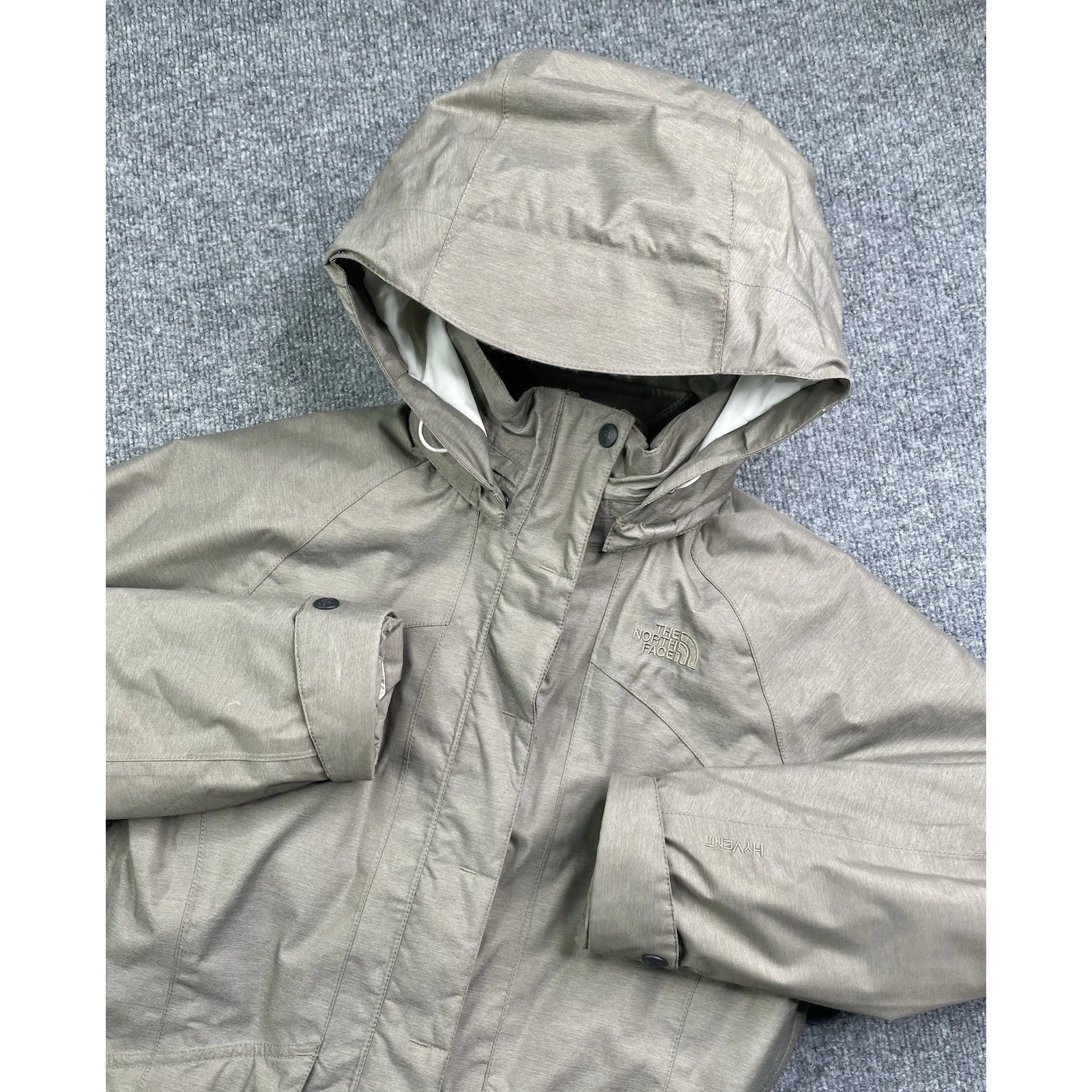 The North Face HyVent Triclimate 3in1 Jacket Womens Medium Light Green Snow Coat