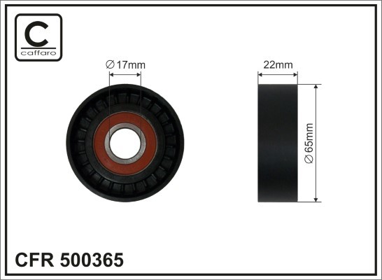CAFFARO 500365 Tensioner Pulley, V-ribbed belt for INFINITI,MERCEDES-BENZ