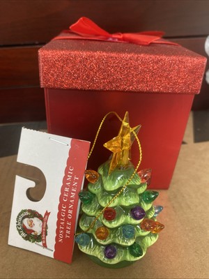 TARGET MR. CHRISTMAS TREE ORNAMENT NOSTALGIC VINTAGE STYLE CERAMIC GREEN NEW  e3
