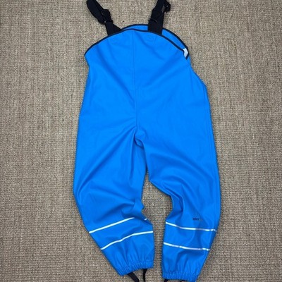 Dry Kids Waterproof Rain Bib Overalls Kids Size 7/8 Blue Adjustable Suspenders