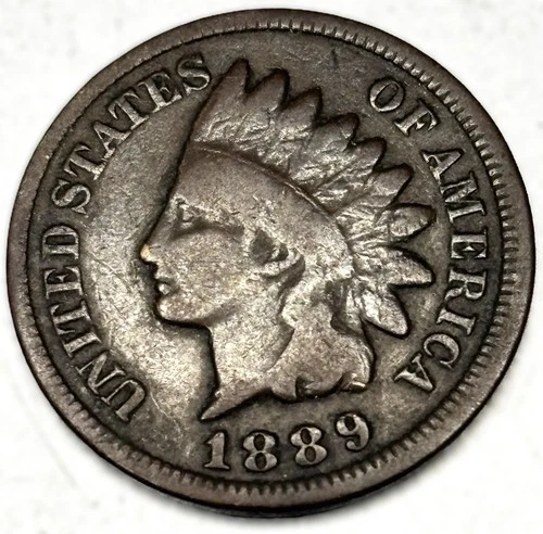 1889 Indian Head Cent Penny Good Condition 1c One Cent US Coin- 0674