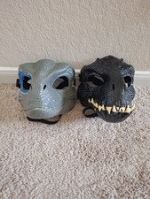 Jurassic World Dominion Blue Velociraptor Dinosaur Mask Set Of 2