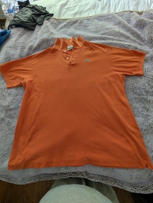 Lacoste Devanlay Polo Shirt Mens  Size 8 3XL Orange Short Sleeve  Golf